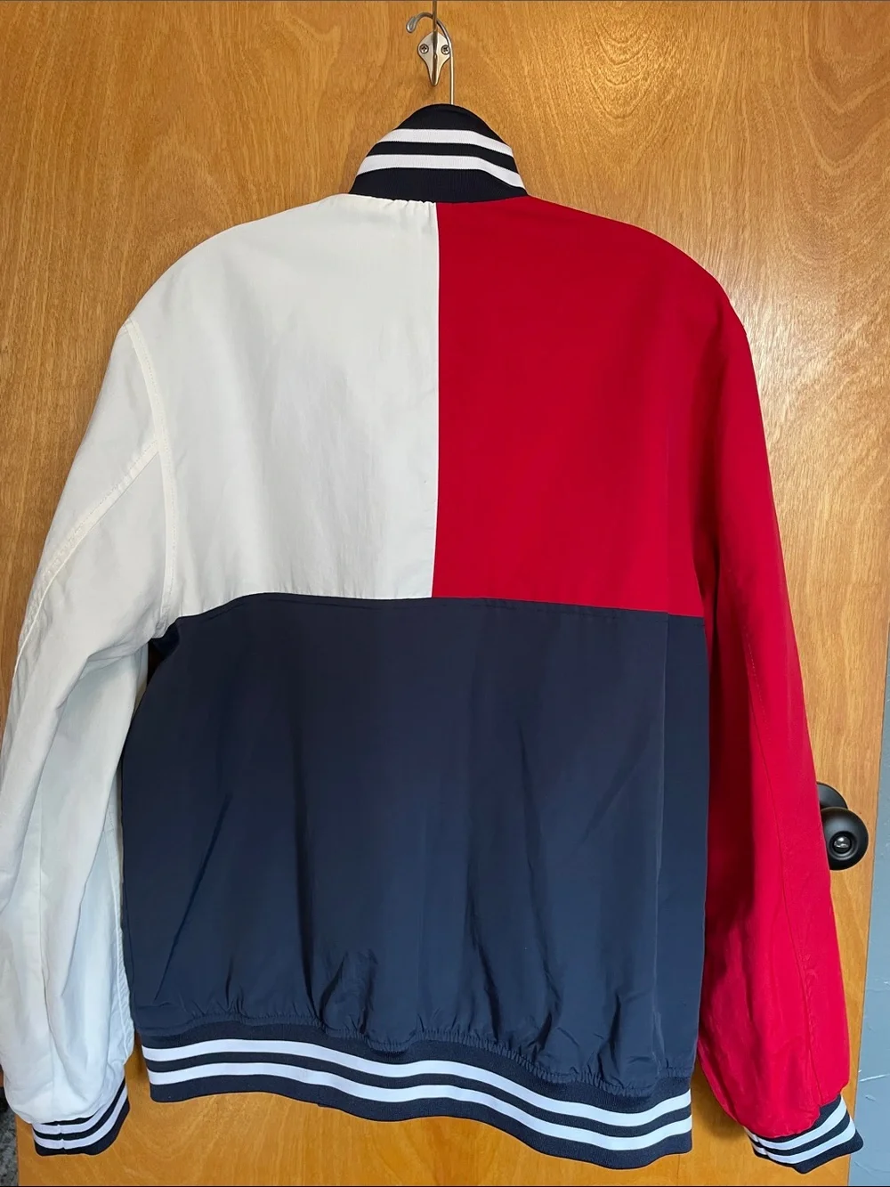 Tommy Hilfiger Reversible Red, Navy & White Colorblock Track Jacket